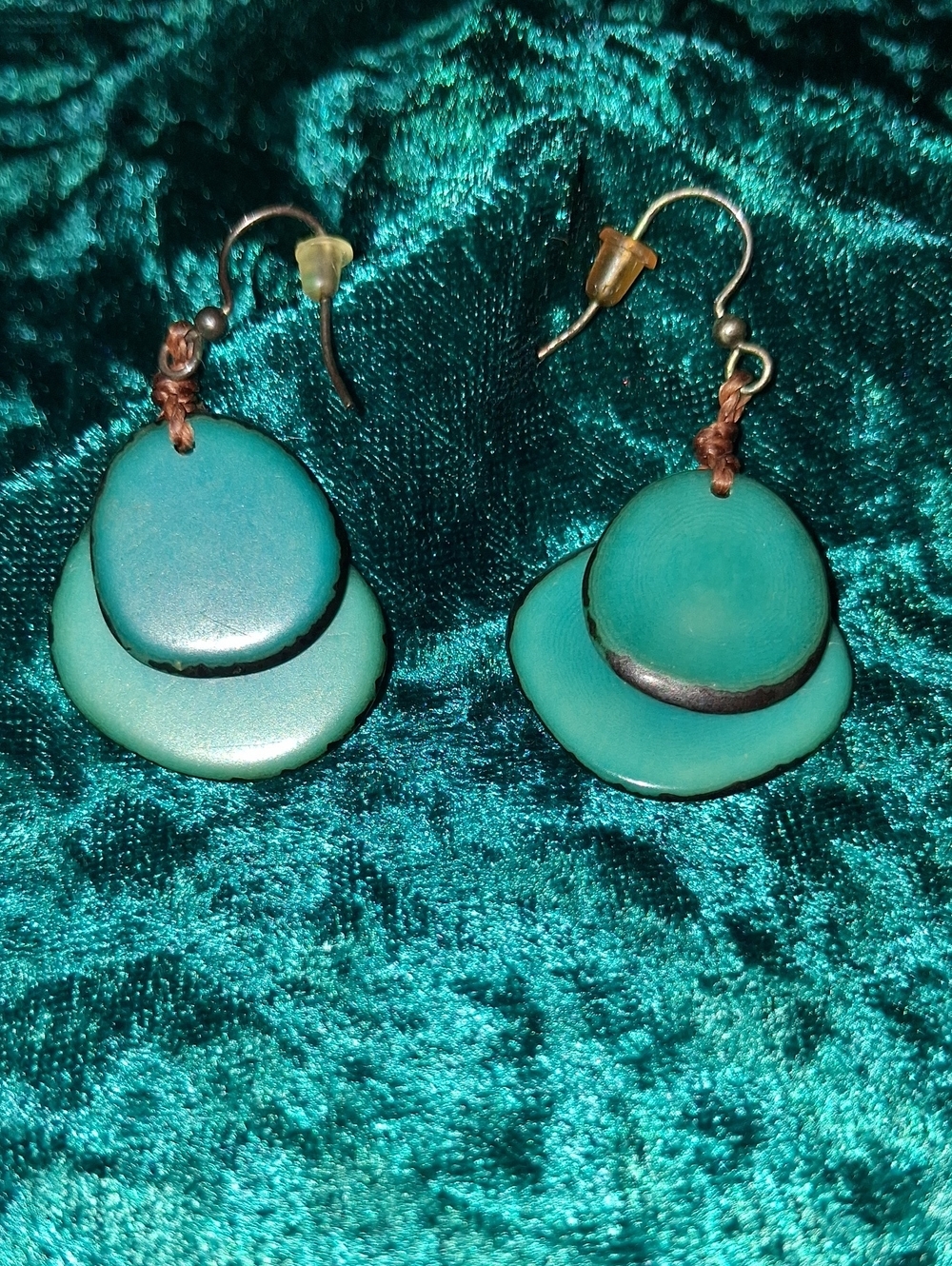 Teal dangling earrings